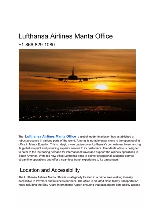 lufthansa airlines manta office 1 866 829 1080