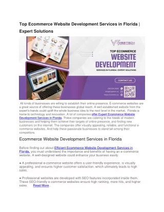 top ecommerce website development services
