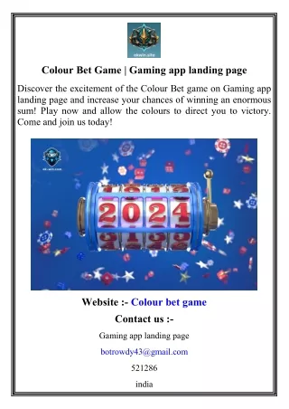 colour bet game gaming app landing page