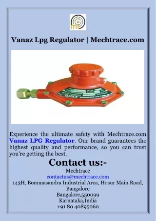 Vanaz Lpg Regulator  Mechtrace.com