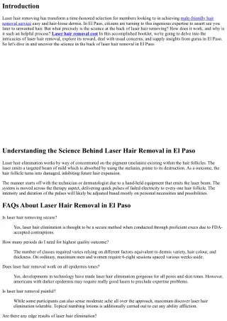 Understanding the Science Behind Laser Hair Removal in El Paso