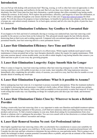 Pain-free Laser Hair Removing: A mild Method of Sleek Skin
