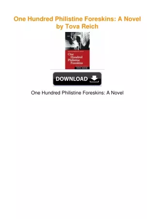 One Hundred Philistine Foreskins: A Novel by Tova Reich