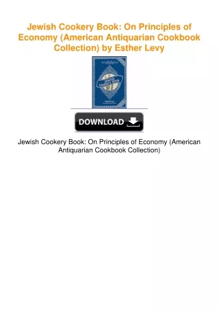 Jewish Cookery Book: On Principles of Economy (American Antiquarian