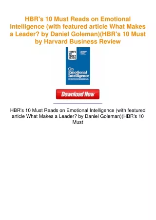 HBR's 10 Must Reads on Emotional Intelligence (with featured article What