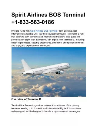 Spirit Airlines BOS Terminal 2
