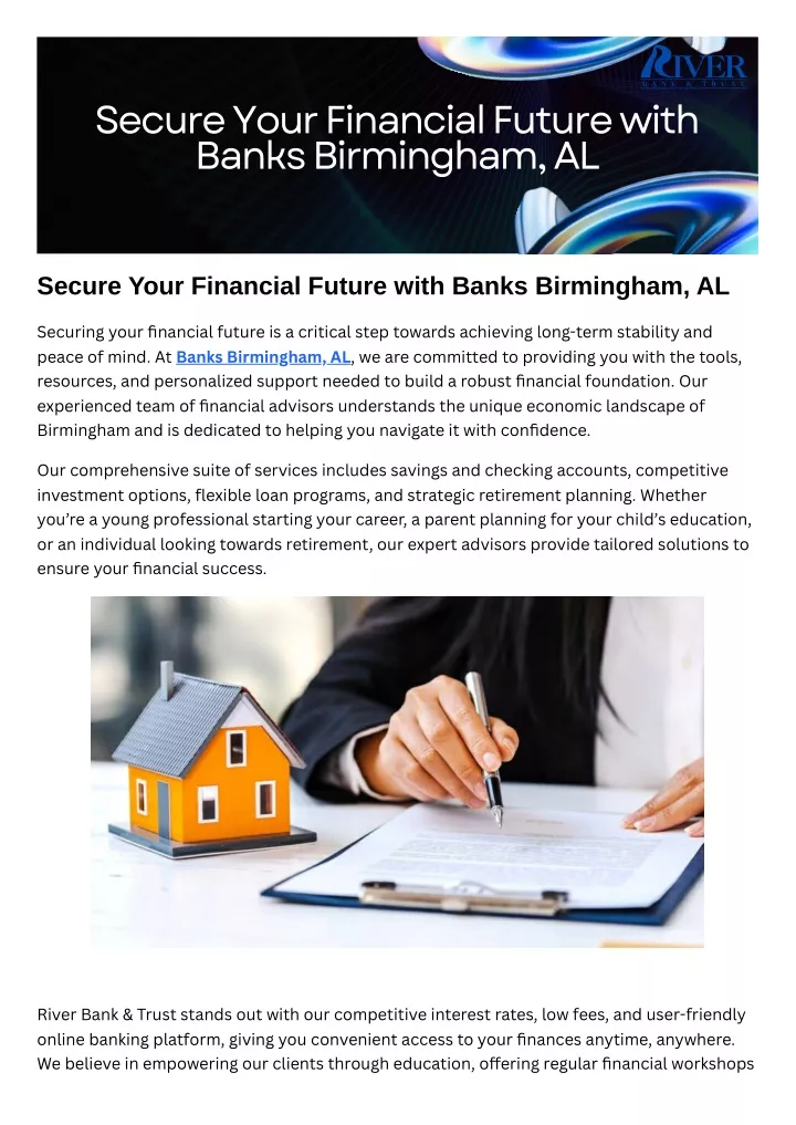 secure your financial future with banks