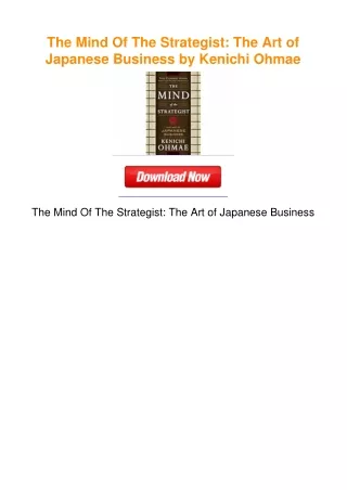 The Mind Of The Strategist: The Art of Japanese Business by Kenichi Ohmae