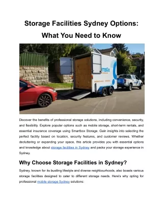 Storage Facilities Sydney Options_ What You Need to Know