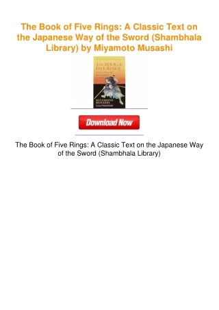 The Book of Five Rings: A Classic Text on the Japanese Way of the Sword