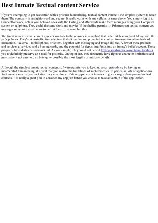 best inmate textual content service