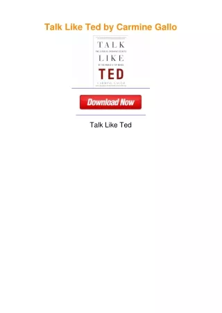 Talk Like Ted by Carmine Gallo