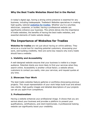 Why the Best Tradie Websites Stand Out in the Market