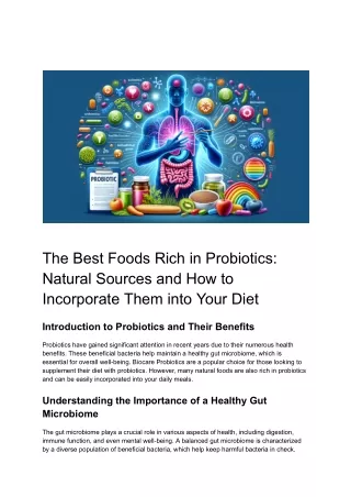 The Best Foods Rich in Probiotics_ Natural Sources and How to Incorporate Them into Your Diet