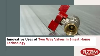 Innovative Uses of Two Way Valves in Smart Home Technology