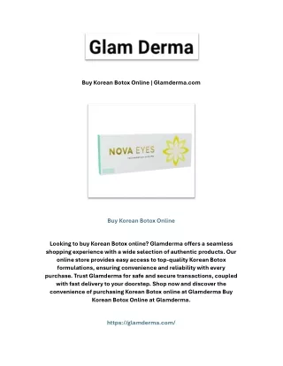 Buy Korean Botox Online | Glamderma.com