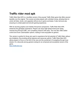 Traffic Rider Mod APK