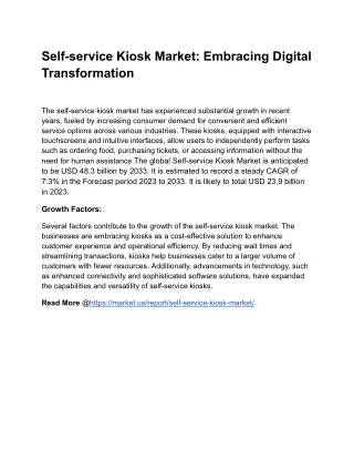 Self-service Kiosk Market_ Embracing Digital Transformation