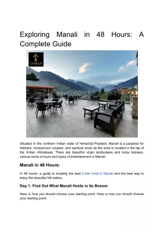 Exploring Manali in 48 Hours_ A Complete Guide