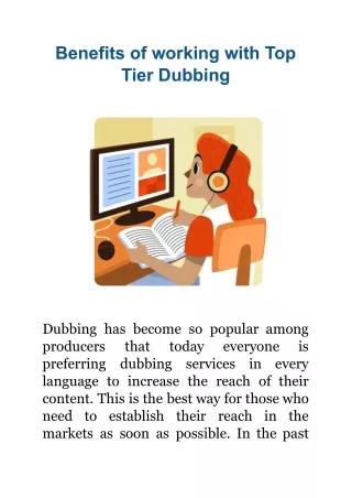 Advantages of working with Top Dubbing Company