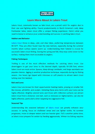 learn more about in lakers trout