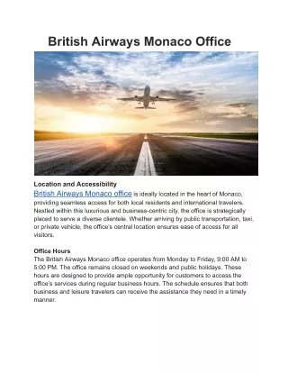 British Airways Monaco Office