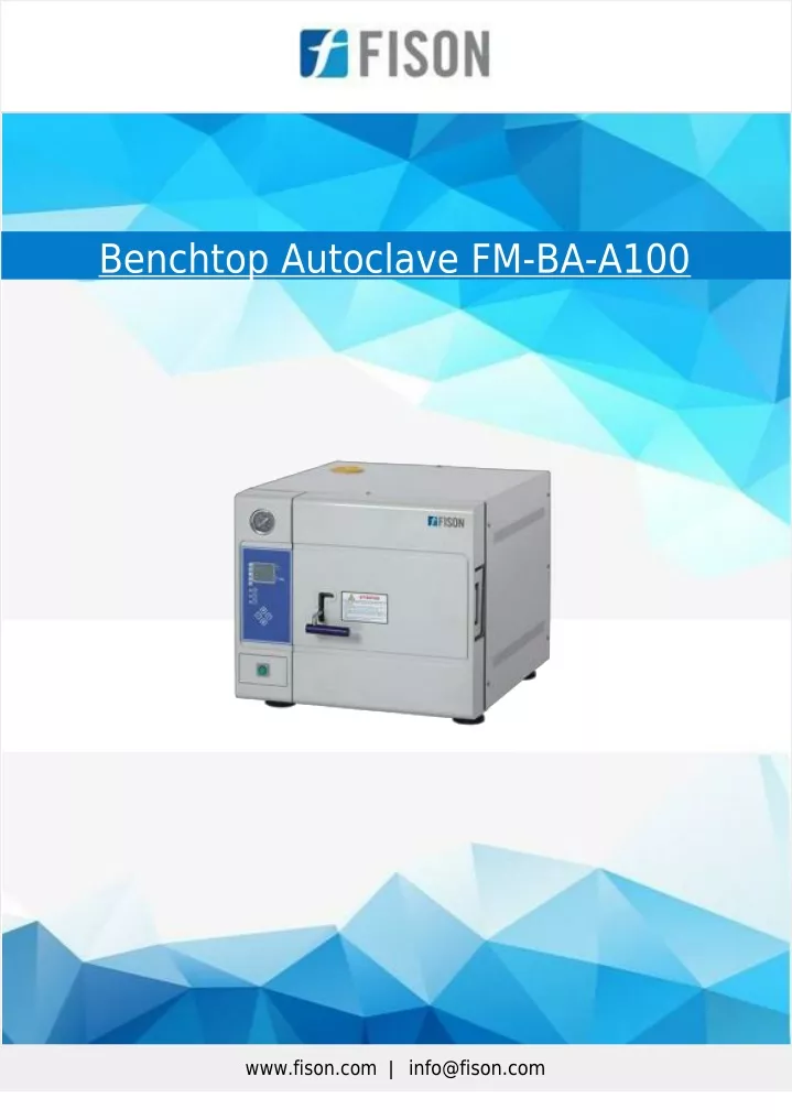 benchtop autoclave fm ba a100 www fison