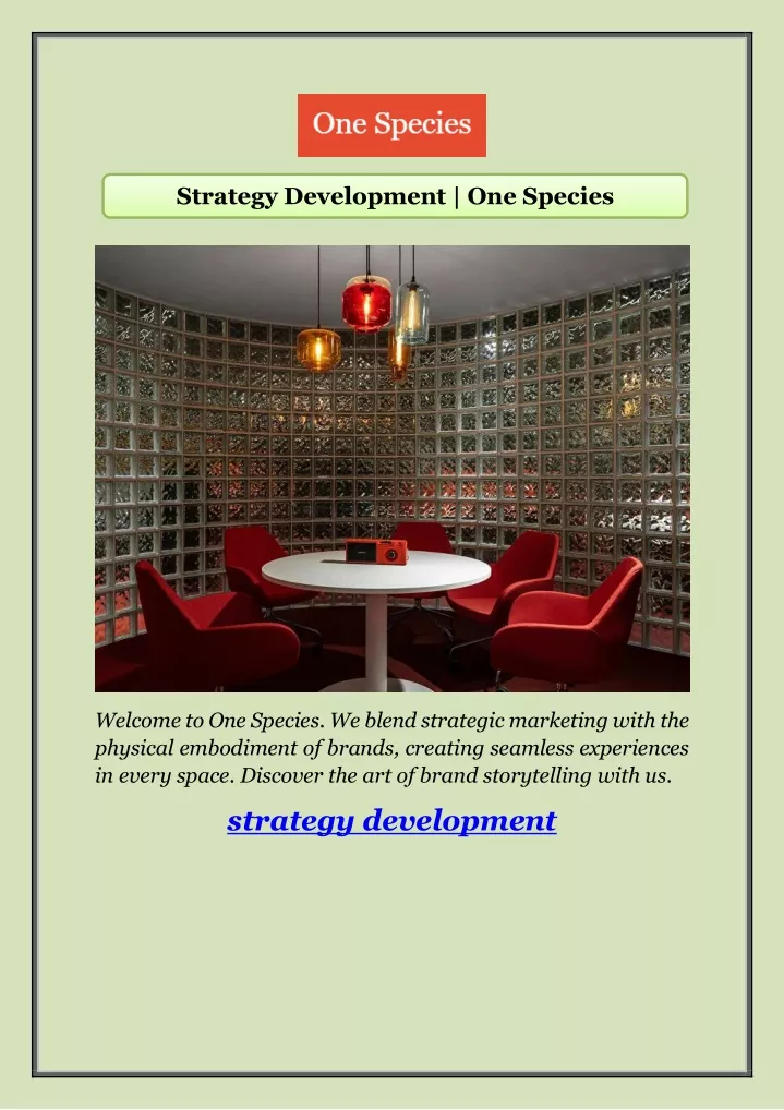 strategy development one species