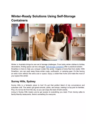 Winter-Ready Solutions Using Self-Storage Containers