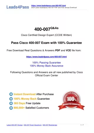 https www leads4pass com 400 007 html 2024 latest