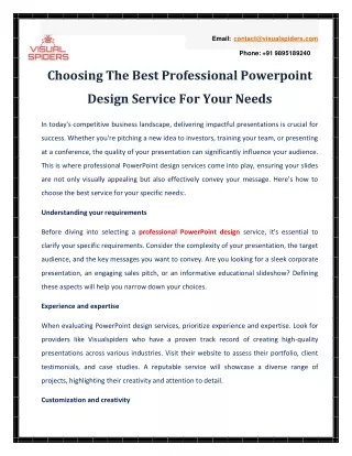 Choosing The Best Professional Powerpoint Design Service For Your Needs