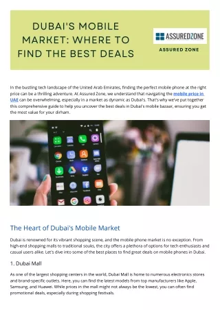 Dubai's Mobile Market Where to Find the Best Deals