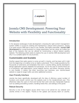 Joomla CMS Development Powering Your Website with Flexibility and Functionality