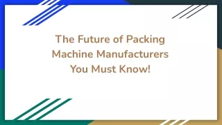 Automatic Packing Machine Manufacturers in Chennai