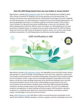 does the leed rating system have any case studies