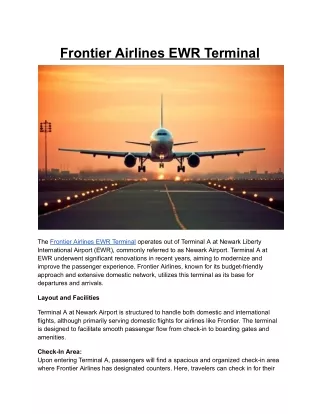 Frontier Airlines EWR Terminal
