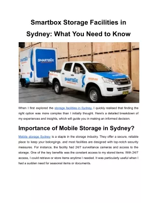 Smartbox Storage Facilities in Sydney_ What You Need to Know