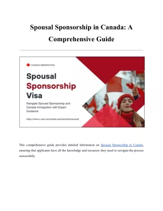 spousal sponsorship in canada a
