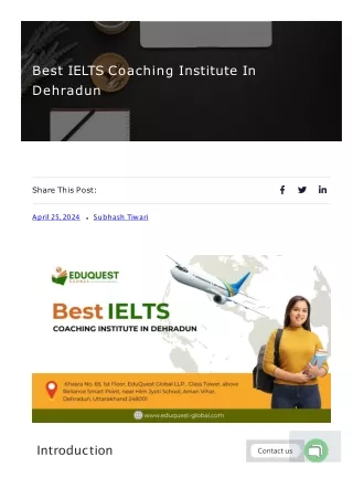 Best IELTS Coaching Institute in Dehradun