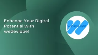 Enhance Your Digital Potential with wedevlope!