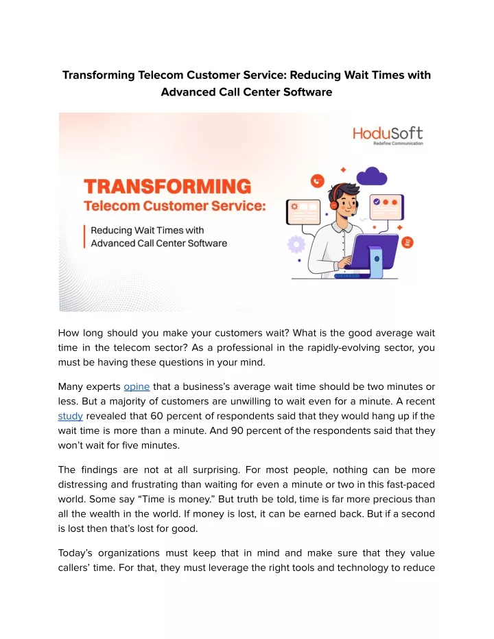 transforming telecom customer service reducing