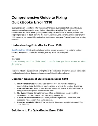 comprehensive guide to fixing quickbooks error