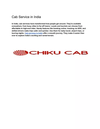 Cab Service in India