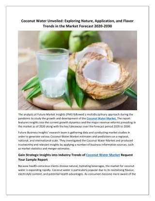 Coconut Water Market
