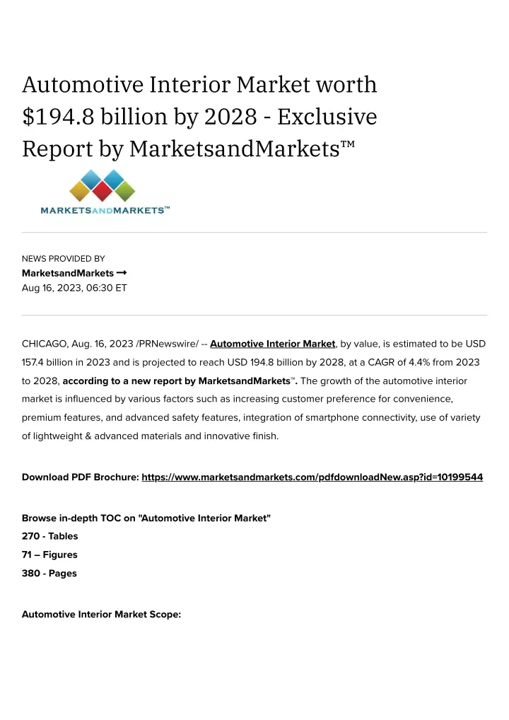 automotive interior market worth 194 8 billion