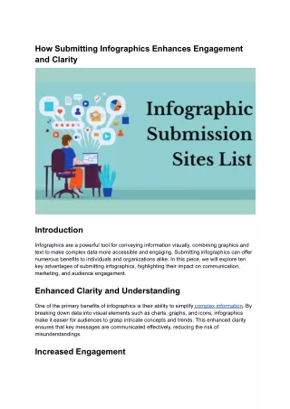 How Submitting Infographics Enhances Engagement and Clarity