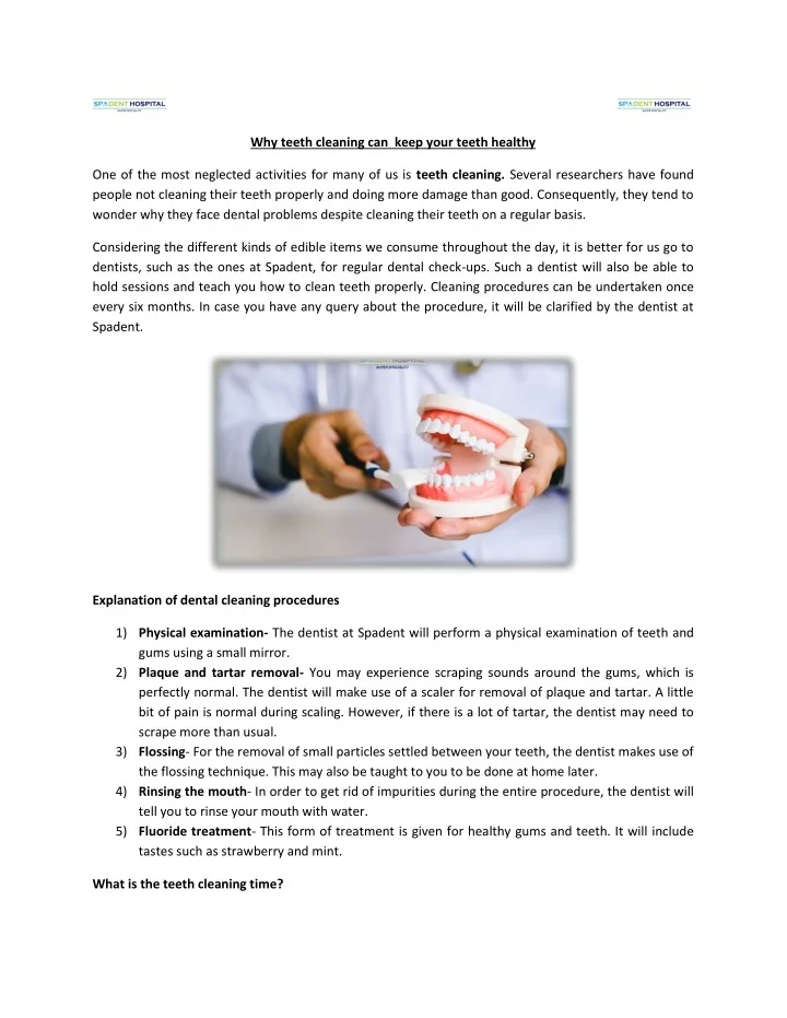 PPT - Why teeth cleaning can keep your teeth healthy PowerPoint ...