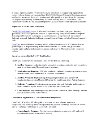 SC200MicrosoftSecurityOperationsAnalystCertificationGuide