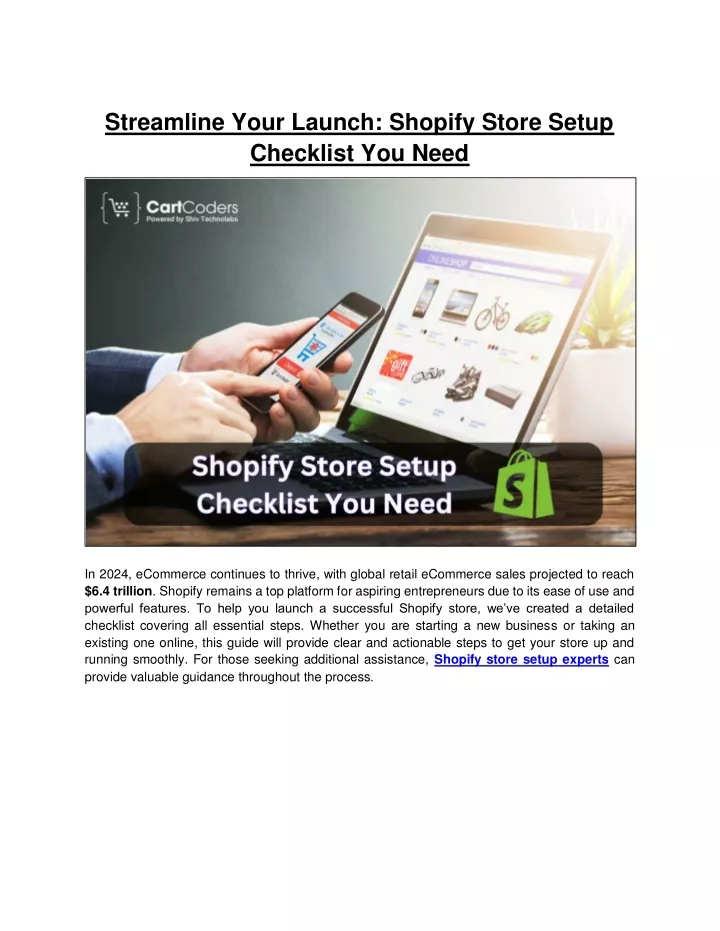 streamline your launch shopify store setup