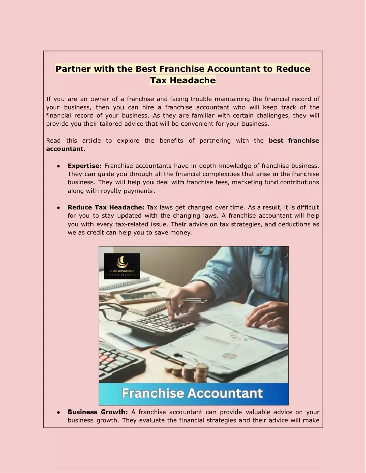 partner with the best franchise accountant